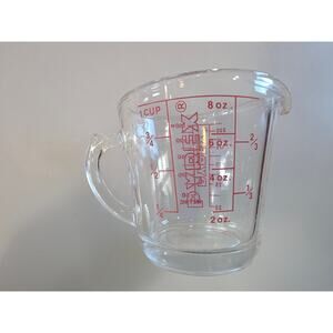 Vintage PYREX 508 Measuring Cup Glass D Handle 8 oz 1970s MCM Made in USA